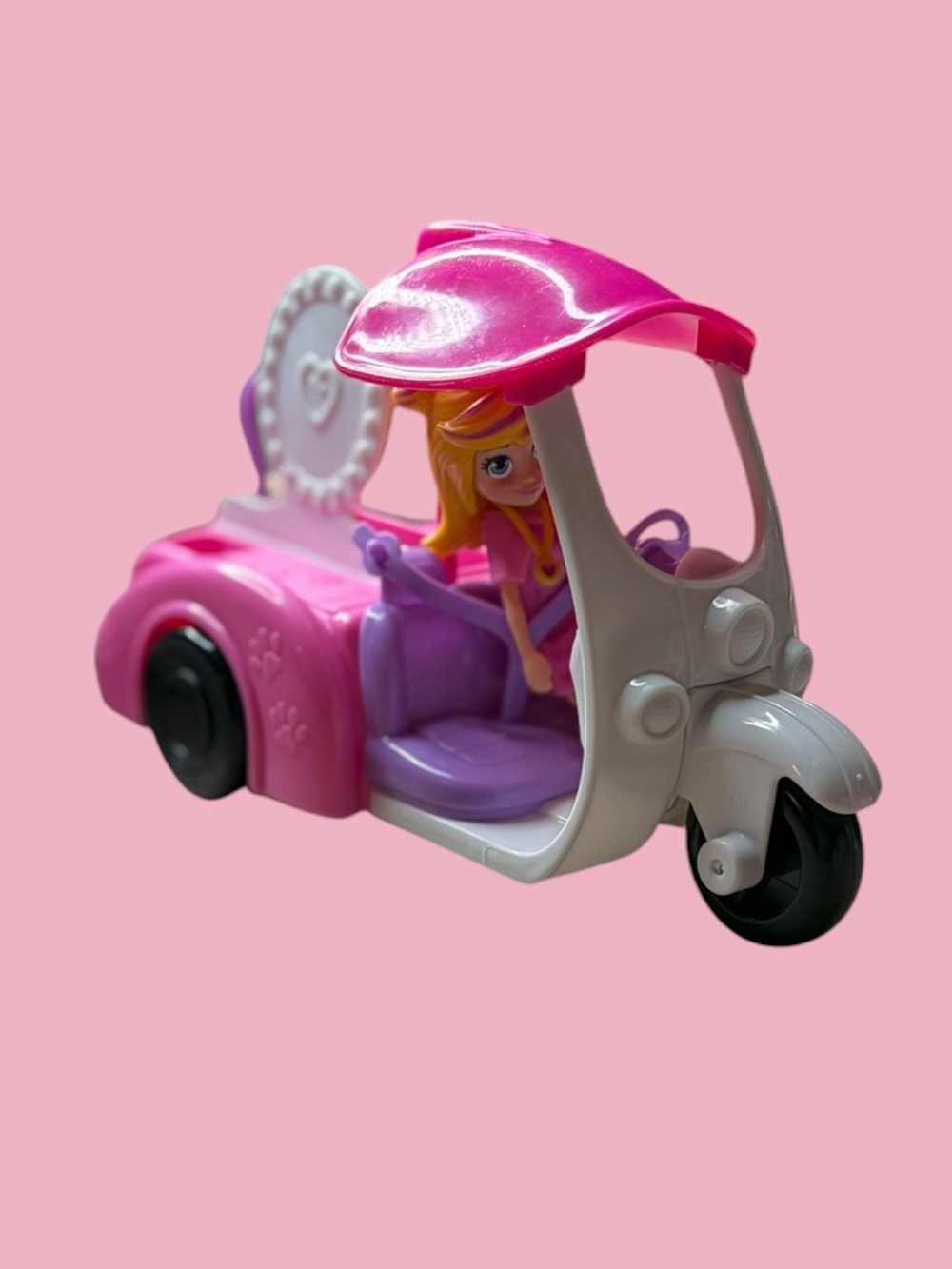 Polly Pocket Scrubadub Pup Pet Washer Grooming Station Car w/Doll